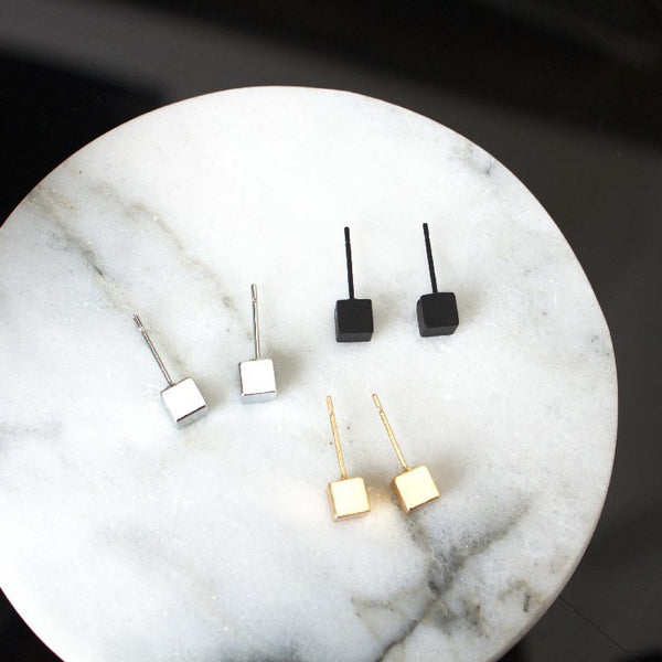 Square Shape Rock Punk Earrings