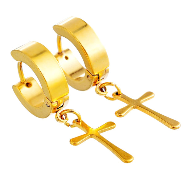 Cross Pendant Punk Rock Earrings