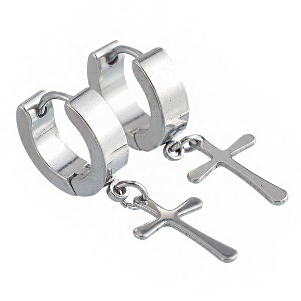 Cross Pendant Punk Rock Earrings