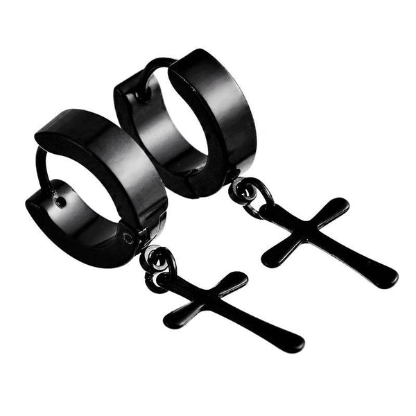 Cross Pendant Punk Rock Earrings