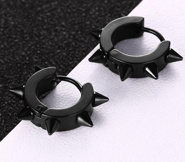 Spiked Black Punk Earrings