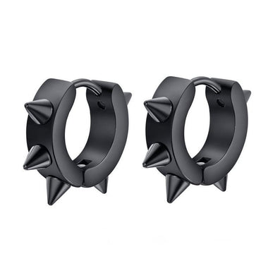 Spiked Black Punk Earrings