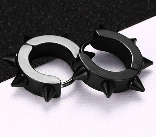 Spiked Black Punk Earrings