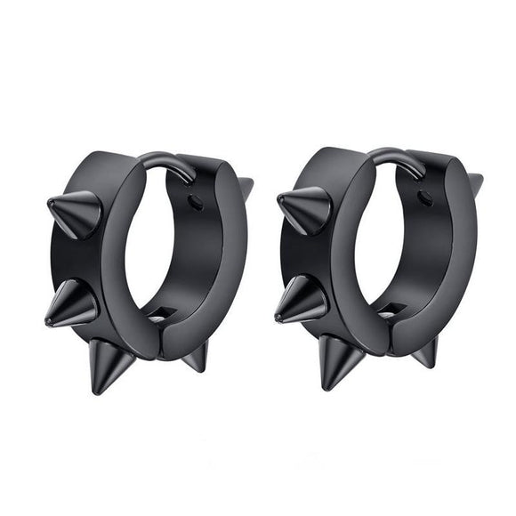 Spiked Black Punk Earrings
