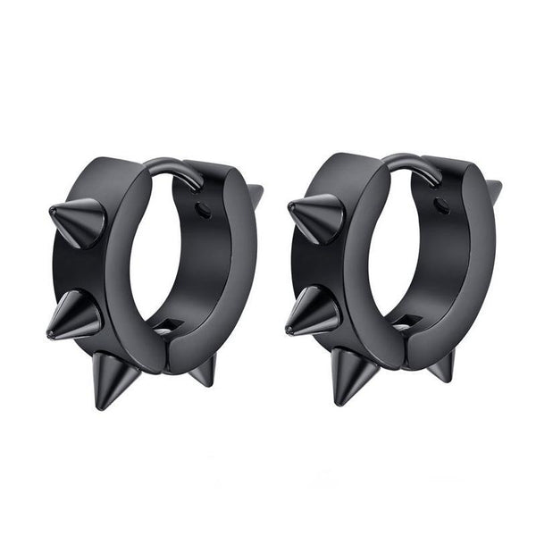 Spiked Black Punk Earrings