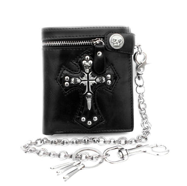 Skull Cross Wallet with Long Key Chain