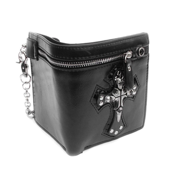Skull Cross Wallet with Long Key Chain