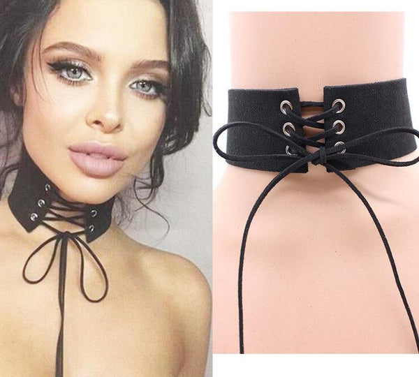 Rock Leather Velvet Choker