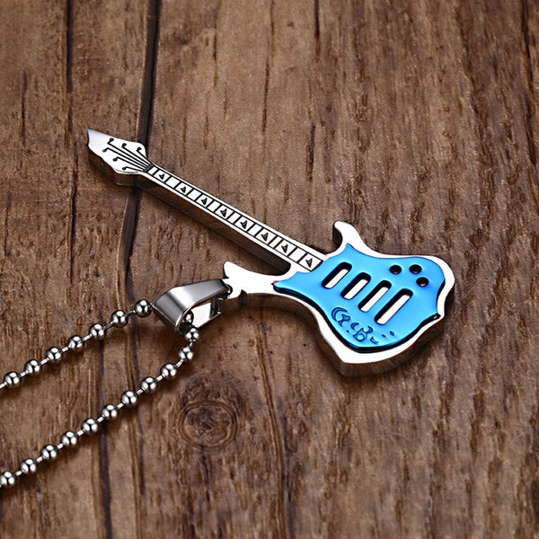 Trendy Guitar Punk Rock Necklace
