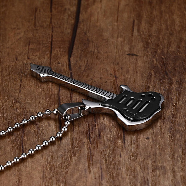 Trendy Guitar Punk Rock Necklace