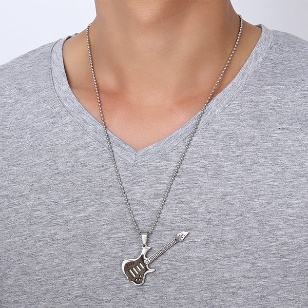 Trendy Guitar Punk Rock Necklace