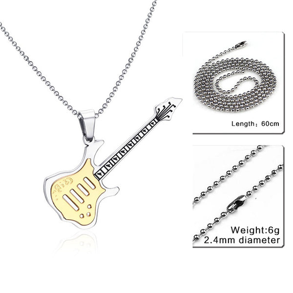 Trendy Guitar Punk Rock Necklace