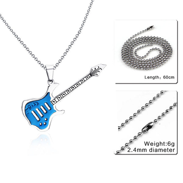 Trendy Guitar Punk Rock Necklace
