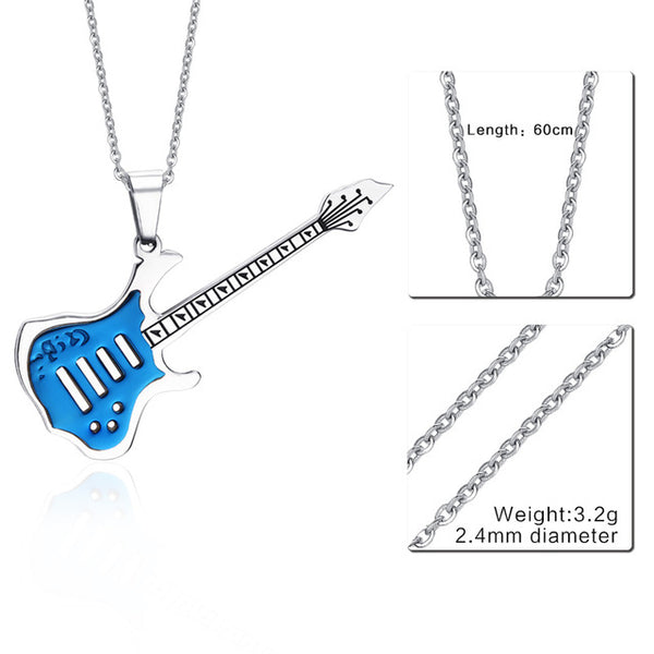 Trendy Guitar Punk Rock Necklace
