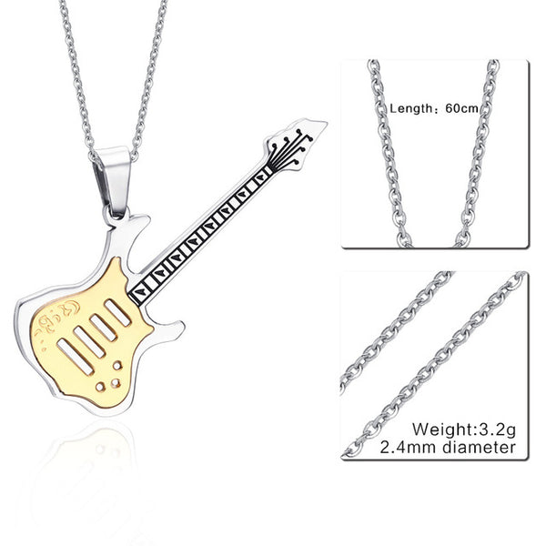 Trendy Guitar Punk Rock Necklace