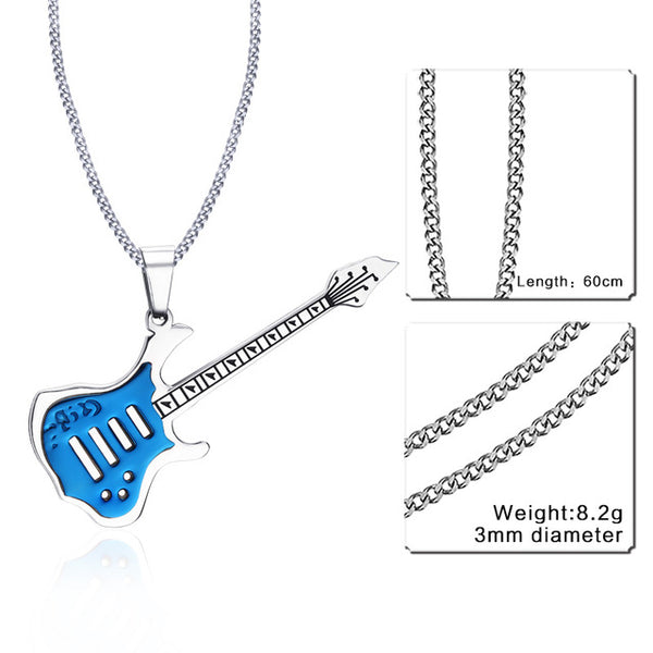 Trendy Guitar Punk Rock Necklace
