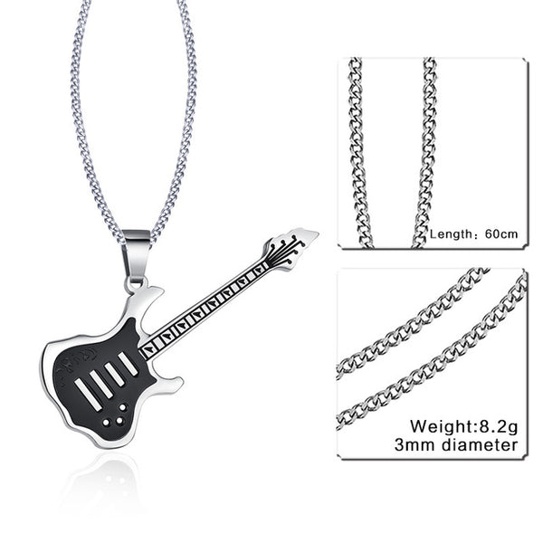 Trendy Guitar Punk Rock Necklace