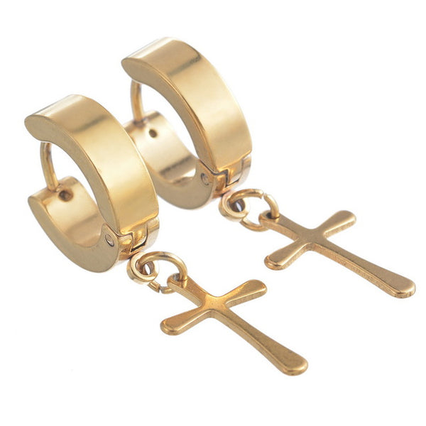 Cross Pendant Punk Rock Earrings